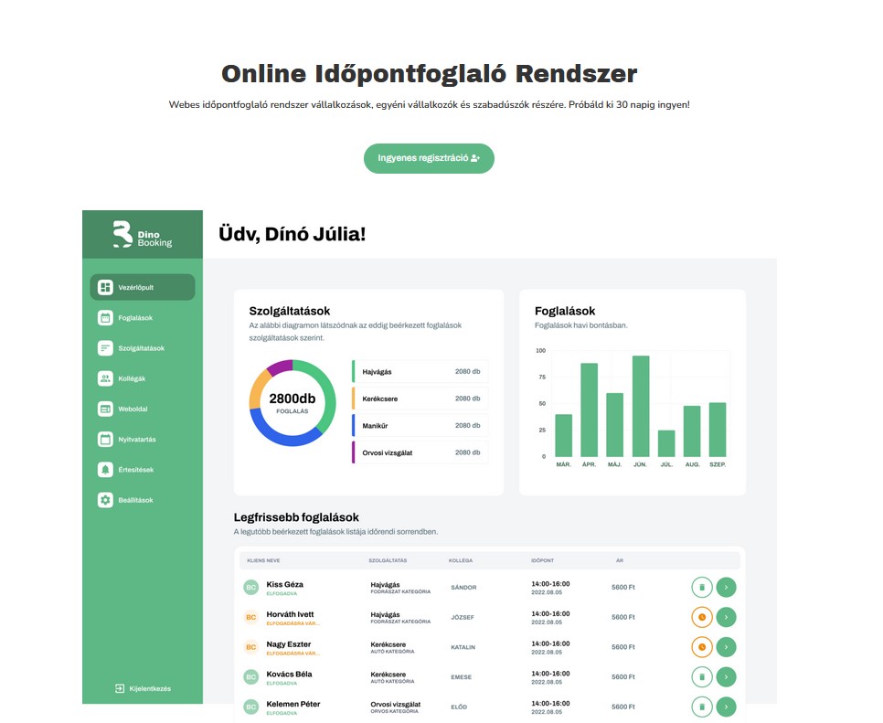 online időpontfoglaló rendszer